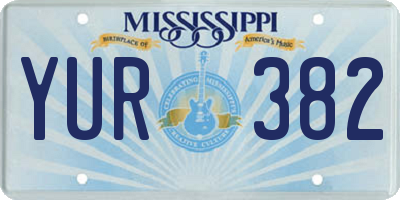 MS license plate YUR382