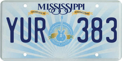 MS license plate YUR383