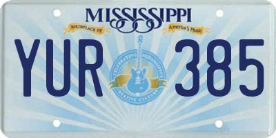 MS license plate YUR385