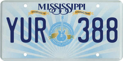 MS license plate YUR388