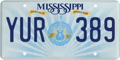 MS license plate YUR389