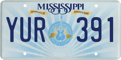 MS license plate YUR391