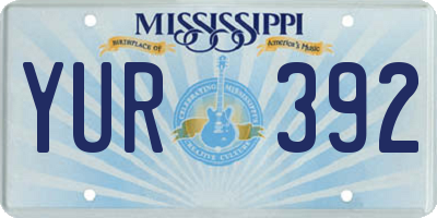 MS license plate YUR392