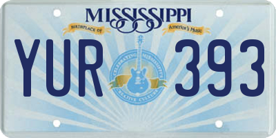 MS license plate YUR393