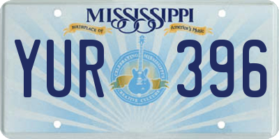 MS license plate YUR396