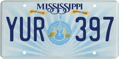 MS license plate YUR397