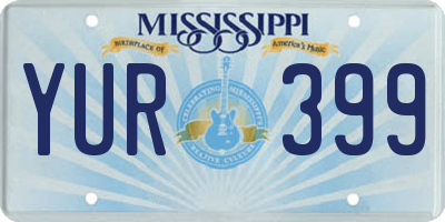 MS license plate YUR399