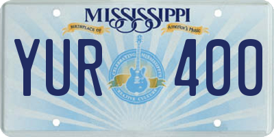 MS license plate YUR400