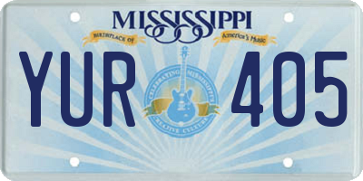 MS license plate YUR405