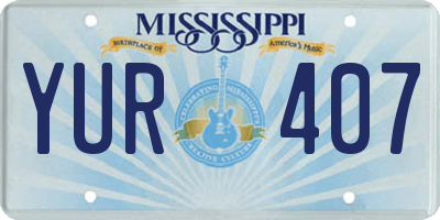 MS license plate YUR407