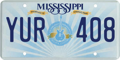 MS license plate YUR408