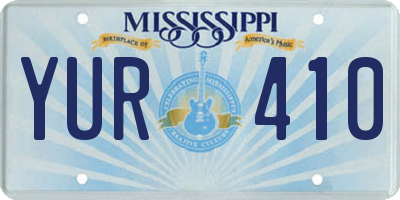 MS license plate YUR410