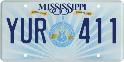 MS license plate YUR411