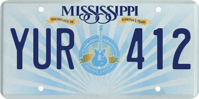 MS license plate YUR412