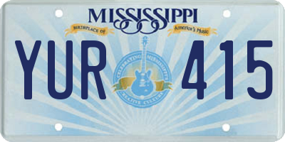 MS license plate YUR415