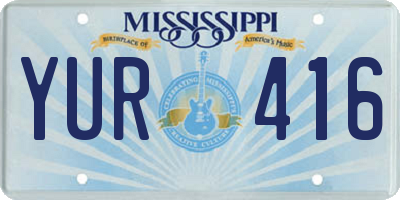MS license plate YUR416