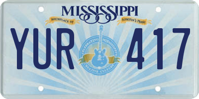 MS license plate YUR417