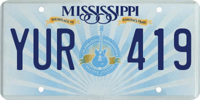 MS license plate YUR419