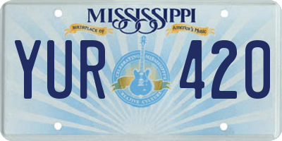 MS license plate YUR420