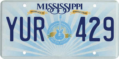 MS license plate YUR429
