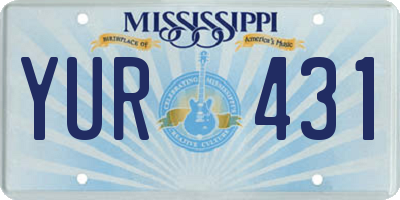 MS license plate YUR431