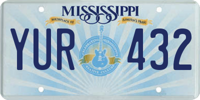 MS license plate YUR432