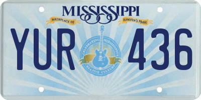 MS license plate YUR436