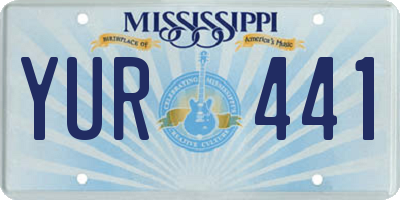 MS license plate YUR441