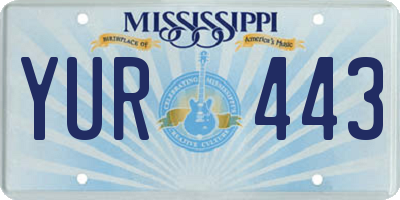 MS license plate YUR443
