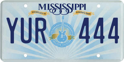 MS license plate YUR444