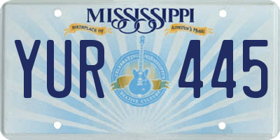 MS license plate YUR445