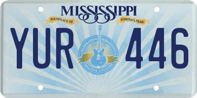 MS license plate YUR446