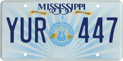 MS license plate YUR447