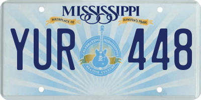 MS license plate YUR448