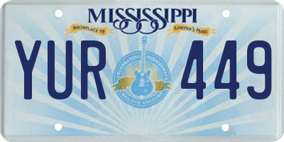 MS license plate YUR449