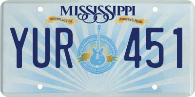 MS license plate YUR451