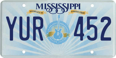 MS license plate YUR452