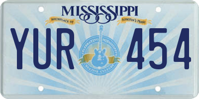 MS license plate YUR454