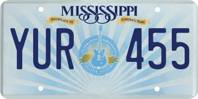 MS license plate YUR455