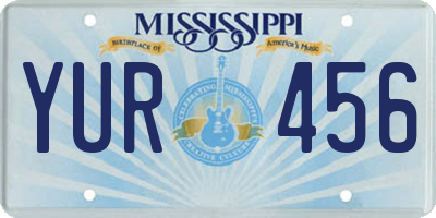 MS license plate YUR456
