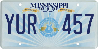 MS license plate YUR457
