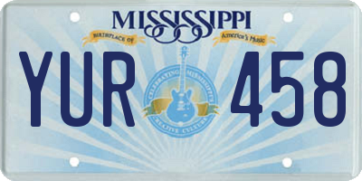 MS license plate YUR458