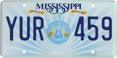 MS license plate YUR459