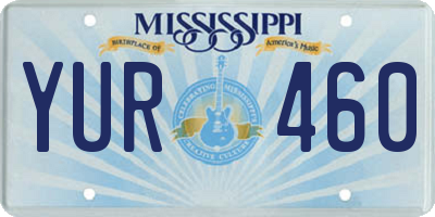 MS license plate YUR460