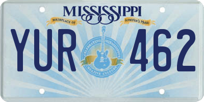 MS license plate YUR462