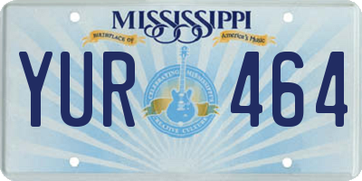 MS license plate YUR464