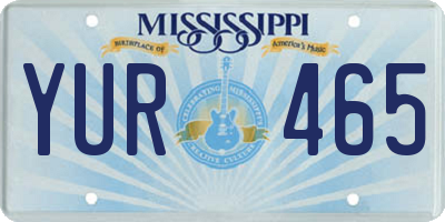 MS license plate YUR465
