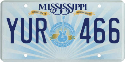 MS license plate YUR466