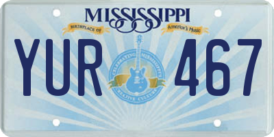 MS license plate YUR467
