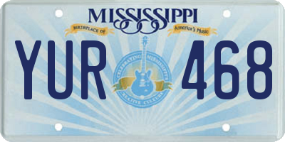 MS license plate YUR468